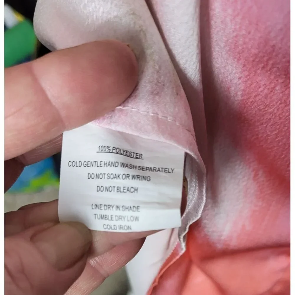 Musette Pink & Coral Tie-Dye Halter Mini Dress Fairycore Size Small - Picture 8 of 8